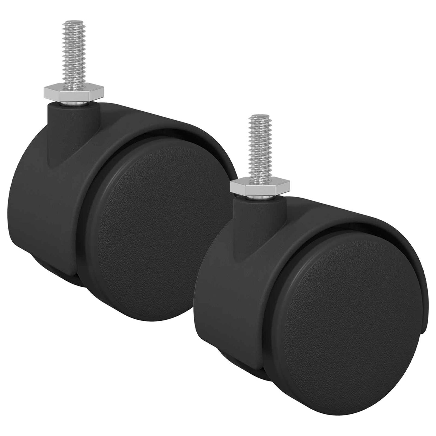 Caster 2 pcs Black and Silver 40.1 x 40.1 x 37.8 mm Iron and PP
