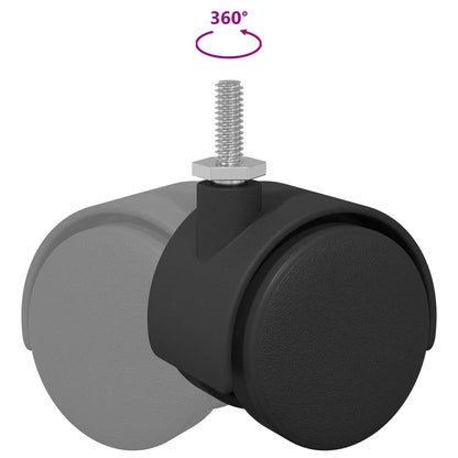 Caster 12 pcs Black and Silver 40.1 x 40.1 x 37.8 mm