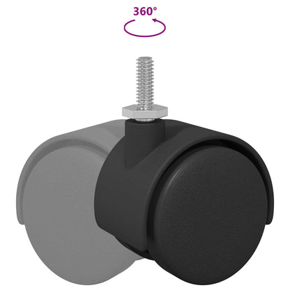 Casters 12 pcs Black 40.1 x 37.8 mm PP and Iron