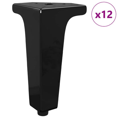 Furniture Feet 12 pcs Black 54.1 x 54.1 x 100 mm Iron
