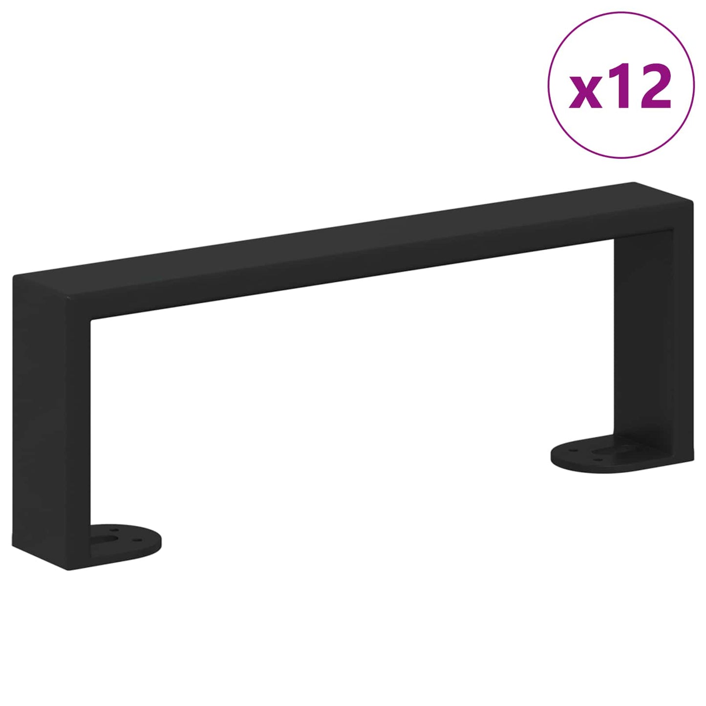 Furniture Feet 12 pcs Black 281 x 40.5 x 100 mm Iron