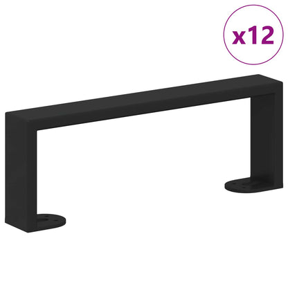 Furniture Feet 12 pcs Black 281 x 40.5 x 100 mm Iron