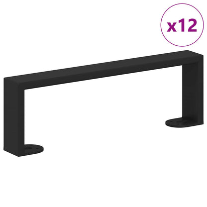 Furniture Feet 12 pcs Black 311 x 40.5 x 100 mm Iron