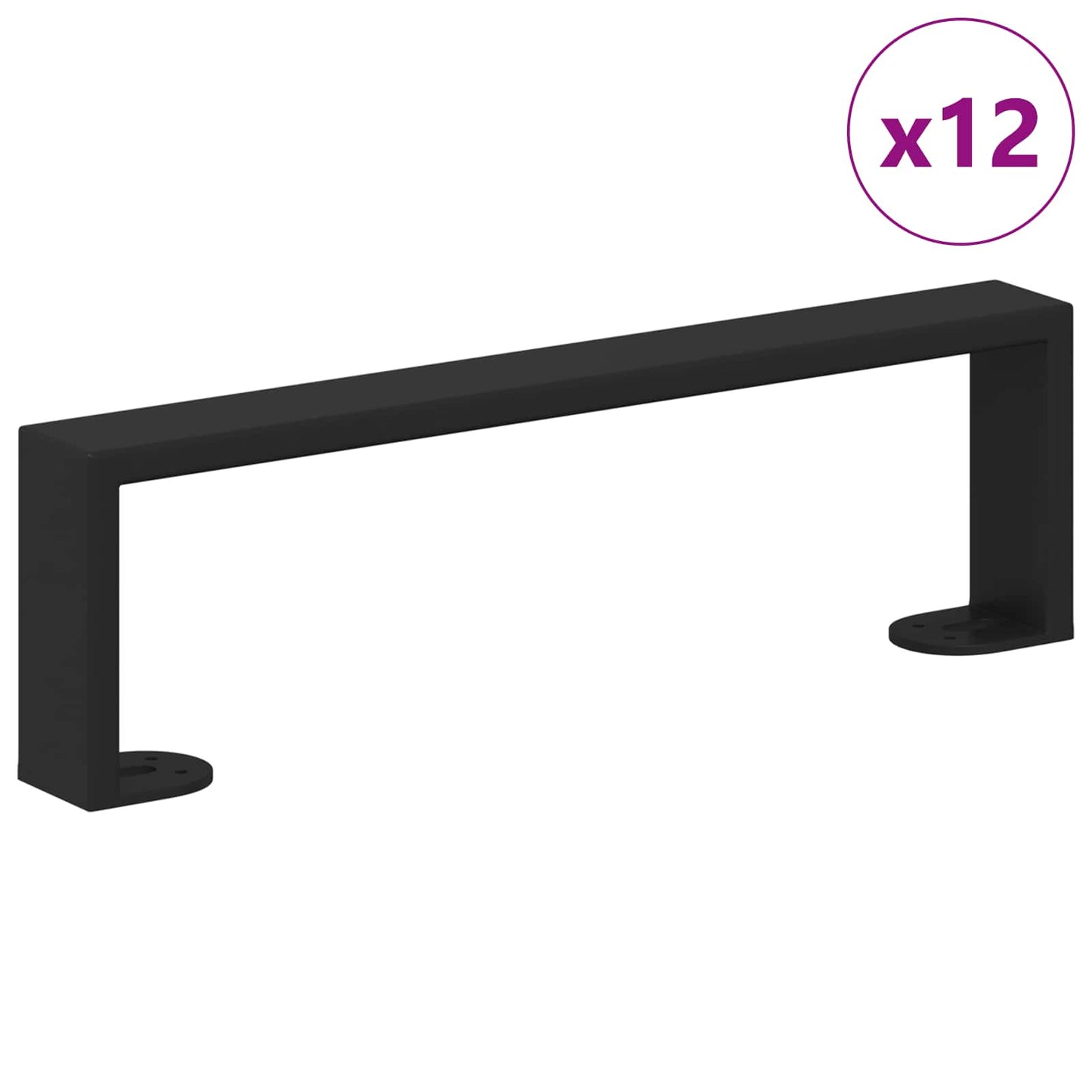 Furniture Feet 12 pcs Black 341 x 40.5 x 100 mm Iron