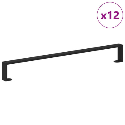 Furniture Feet 12 pcs Black 796 x 40.5 x 100 mm Iron