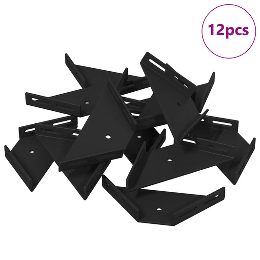 Corner Bracket 12 Black 138.5 x 50.5 x 16 mm Iron