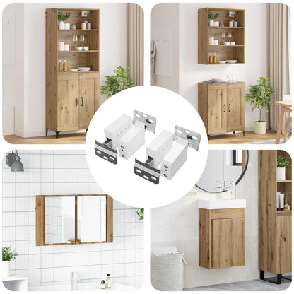 Cabinet Hanging Bracket 2 pcs White 70 x 48 x 19 mm