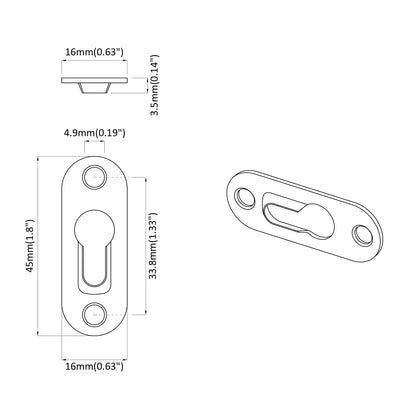 Keyhole Hanger 2 pcs Silver 45 x 16 x 3.5 mm Iron