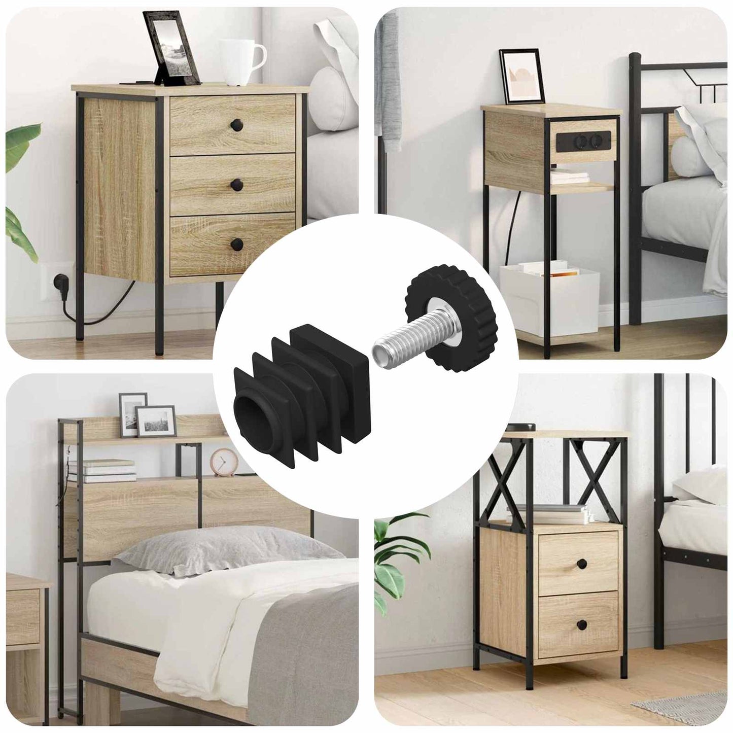 Furniture Levelers Adjustable 1895 pcs Black PP