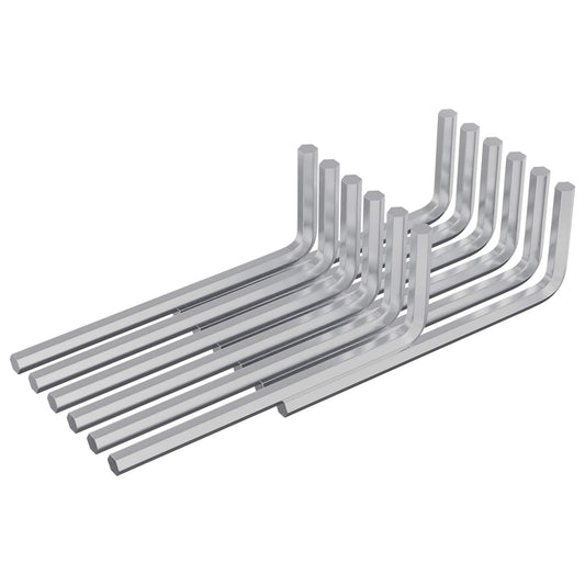 Hex Key 12 pcs Silver 20 x 52 mm Steel