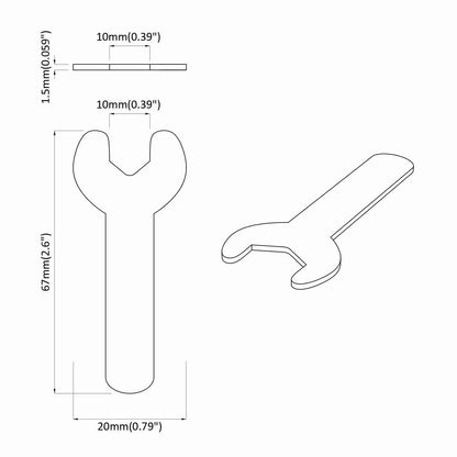 Spanner 2 pcs Silver 10 mm Iron