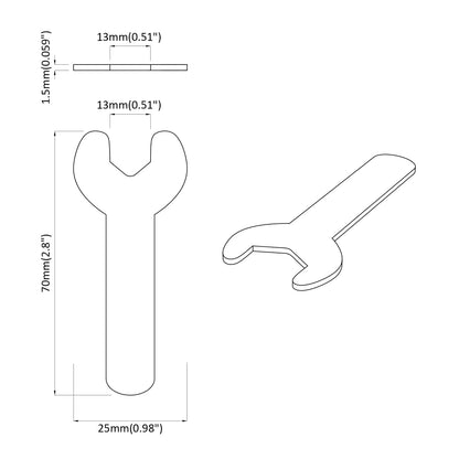Spanner 2 pcs Silver 13 mm Iron