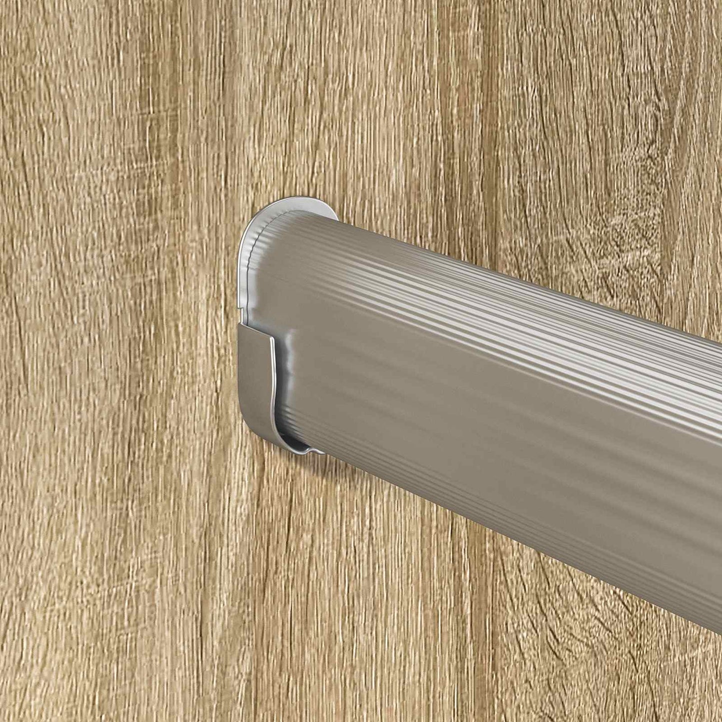 Closet Rod 12 pcs Silver 264 x 15 x 29 mm Aluminium Alloy
