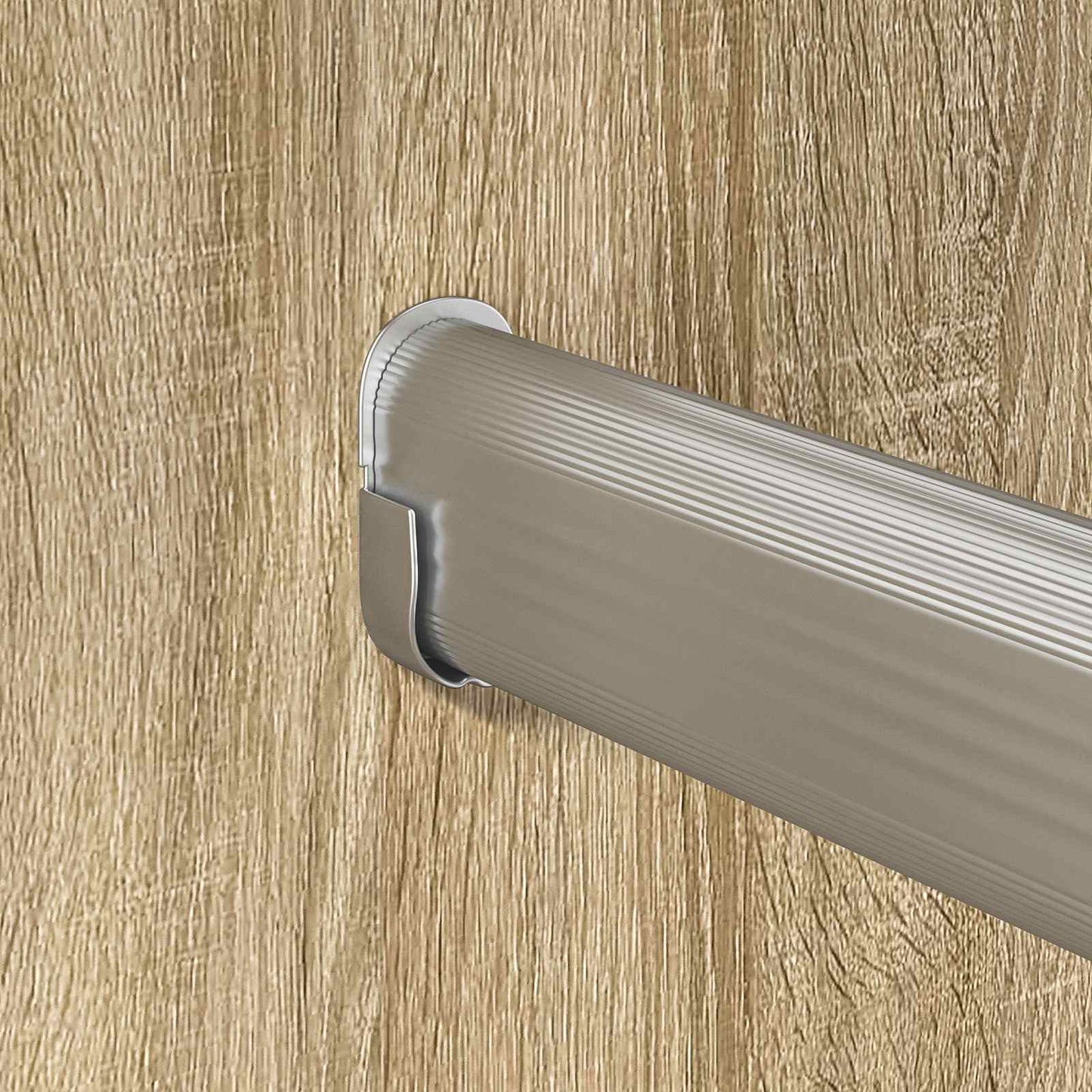 Closet Rod 2 pcs Silver 316 x 15 x 29 mm Aluminium Alloy