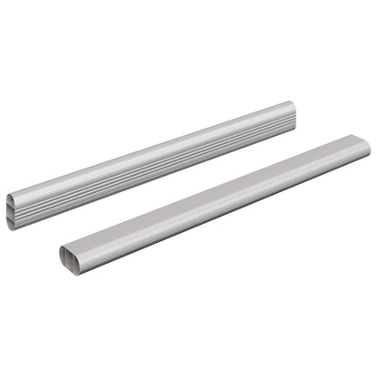 Closet Rod 2 pcs Silver 316 x 15 x 29 mm Aluminium Alloy