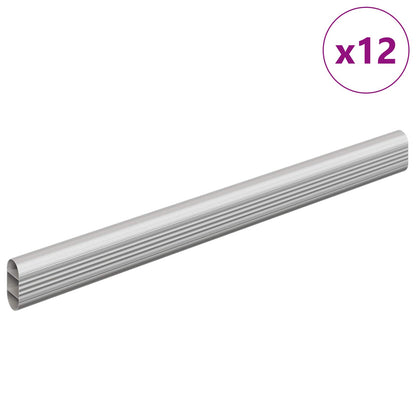 Closet Rod 12 pcs Silver 316 x 15 x 29 mm Aluminium Alloy