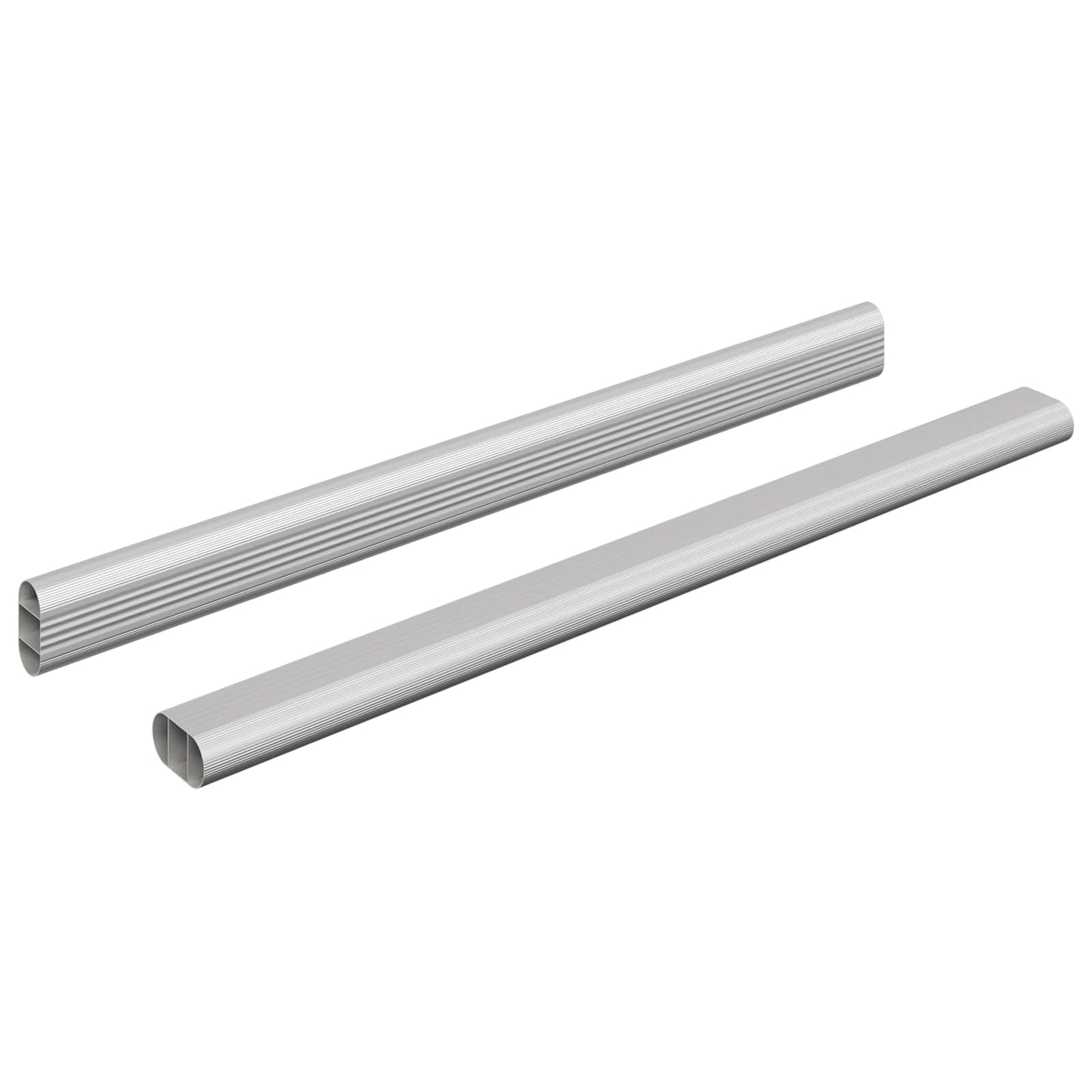 Closet Rod 2 pcs Silver 372 x 15 x 29 mm Aluminium Alloy