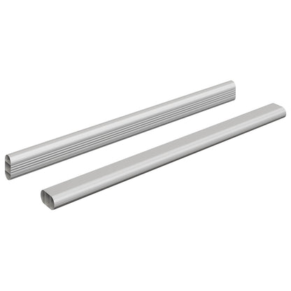 Closet Rod 2 pcs Silver 372 x 15 x 29 mm Aluminium Alloy
