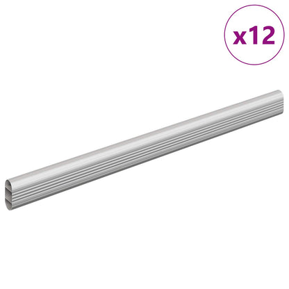 Closet Rod 12 pcs Silver 372 x 15 x 29 mm Aluminium Alloy