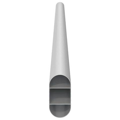 Closet Rod 2 pcs Silver 464 x 15 x 29 mm Aluminium Alloy