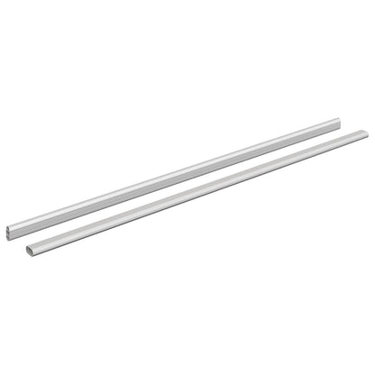 Closet Rod 2 pcs Silver 964 x 15 x 29 mm Aluminium Alloy