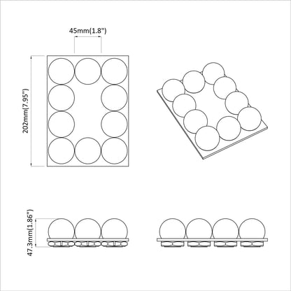 Mirror Lights White 4.5 x 4.5 x 4.7 cm Plastic
