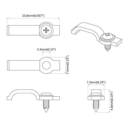 LED Strip Clips 23.8 mm 12 pcs Transparent Plastic and Iron