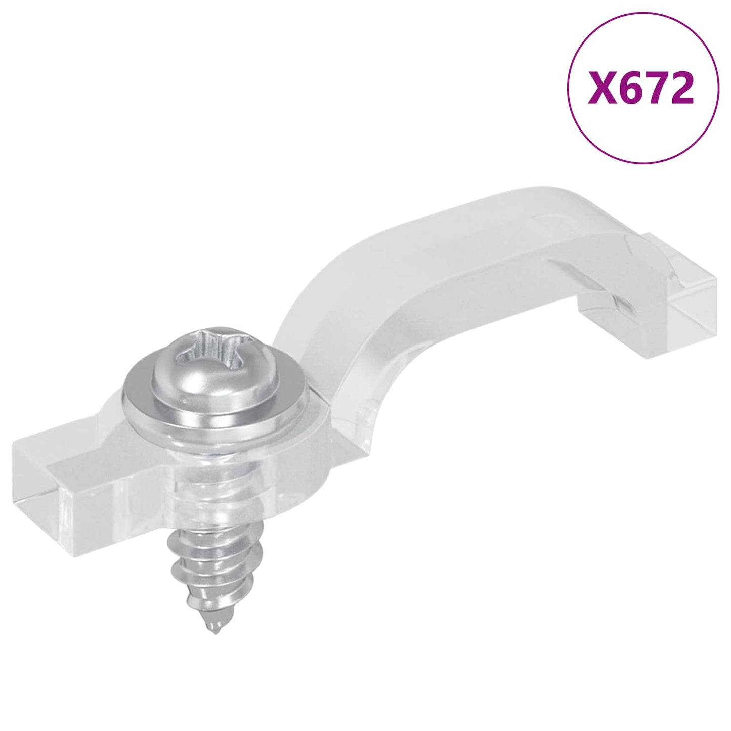 LED Strip Clips 23.8 mm 12 pcs Transparent Plastic and Iron