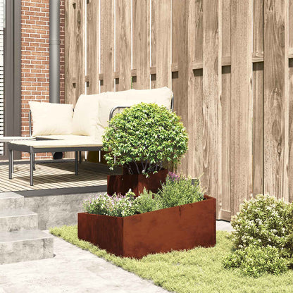 Garden Planter Rusty 60 x 60 x 50 cm Weathering Steel