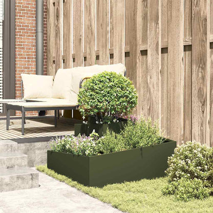 Garden Planter Olive Green 80 x 80 x 50 cm Cold-rolled Steel