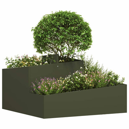 Garden Planter Olive Green 80 x 80 x 50 cm Cold-rolled Steel