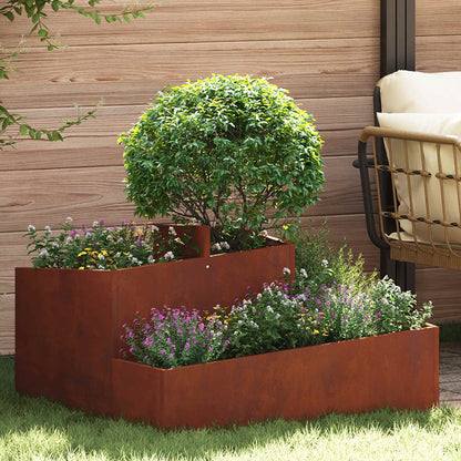 Garden Planter Rusty 80 x 80 x 50 cm Weathering Steel
