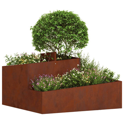 Garden Planter Rusty 80 x 80 x 50 cm Weathering Steel