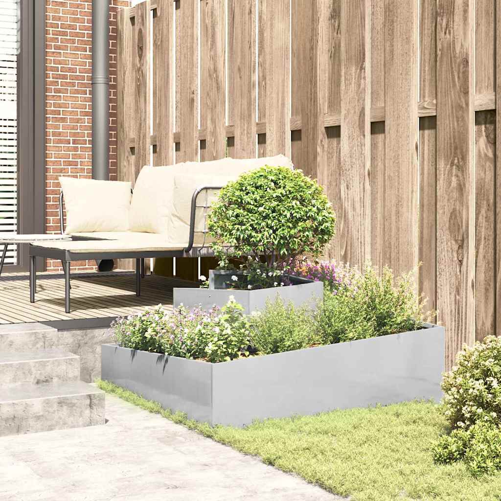 Garden Planter Silver 100 x 100 x 50 cm Stainless Steel