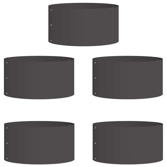 Planter Ring 5 pcs Black 40 x 40 x 20 cm Cold-rolled Steel