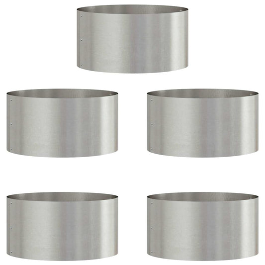 Planter Ring 5 pcs Silver 40 x 40 x 20 cm Stainless Steel