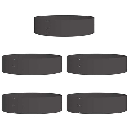 Planter Ring 5 pcs Black 80 x 80 x 20 cm Cold-rolled Steel