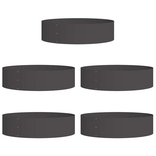 Planter Ring 5 pcs Black 80 x 80 x 20 cm Cold-rolled Steel