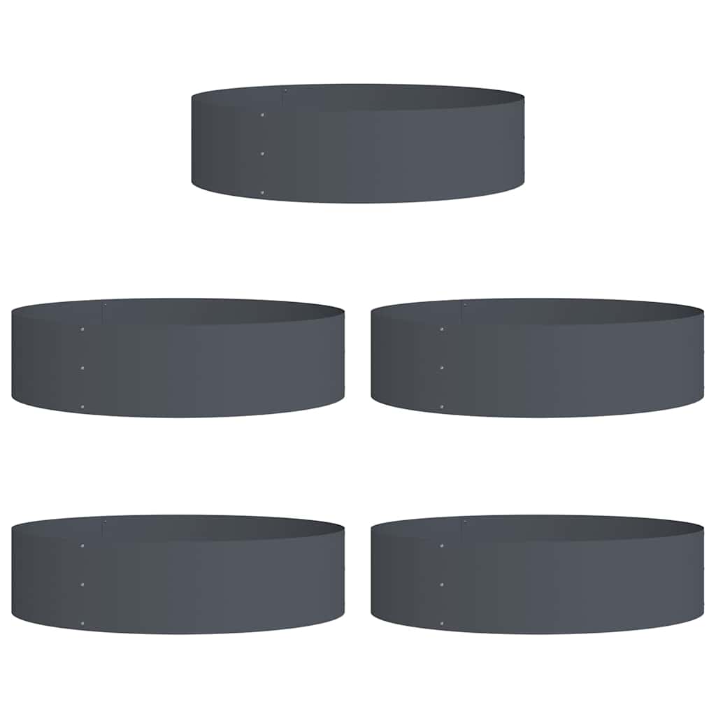 Planter Ring 5 pcs Anthracite 80 x 80 x 20 cm Cold-rolled Steel