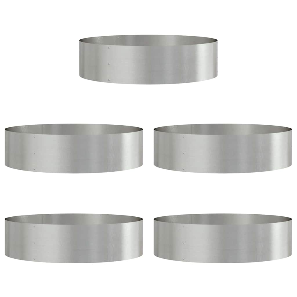 Planter Ring 5 pcs Silver 80 x 80 x 20 cm Stainless Steel