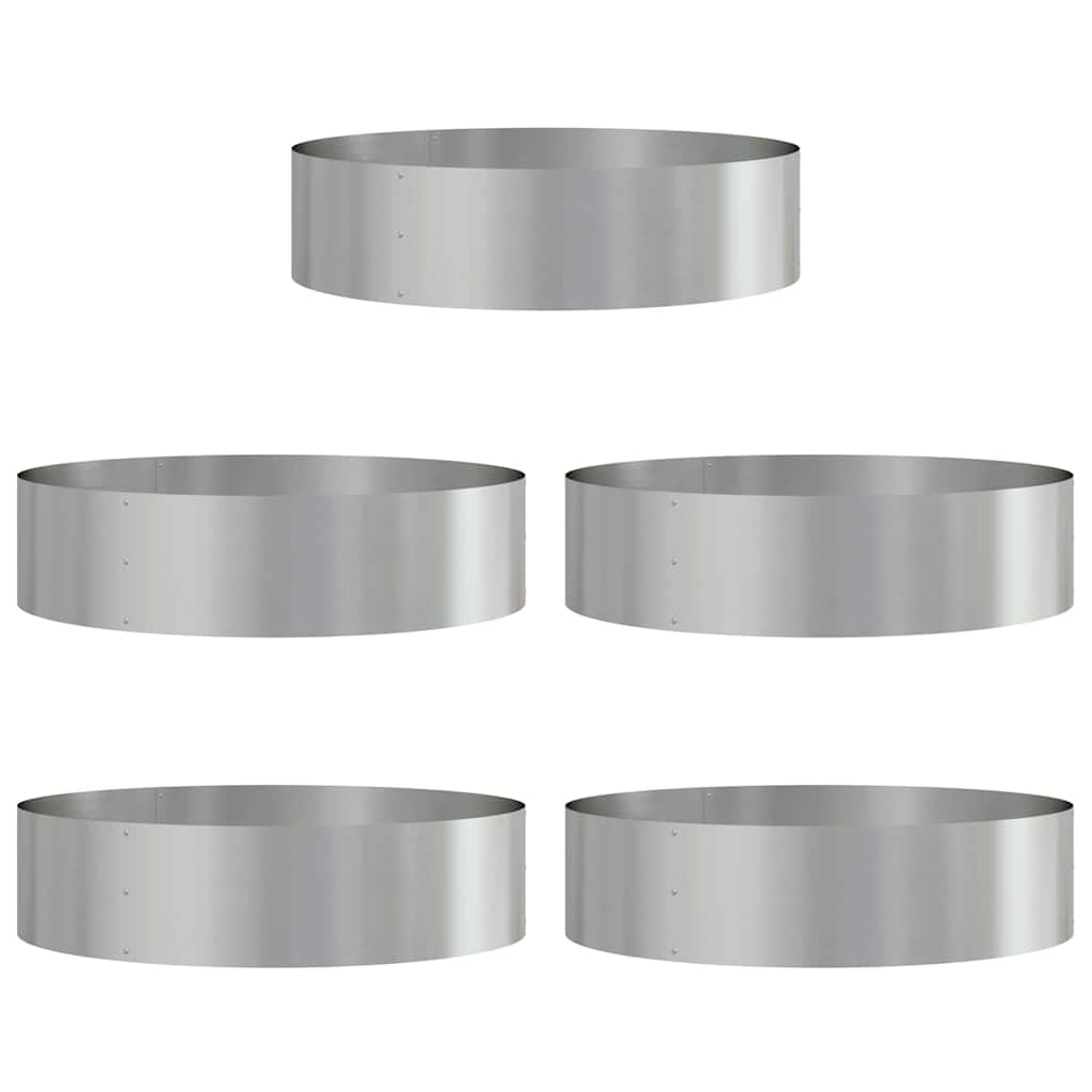 Planter Ring 5 pcs Silver 80 x 80 x 20 cm Galvanised Steel