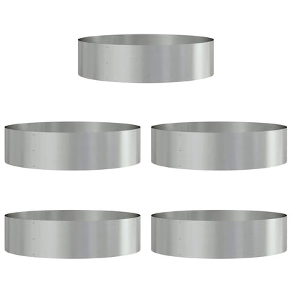 Planter Ring 5 pcs Silver 80 x 80 x 20 cm Galvanised Steel