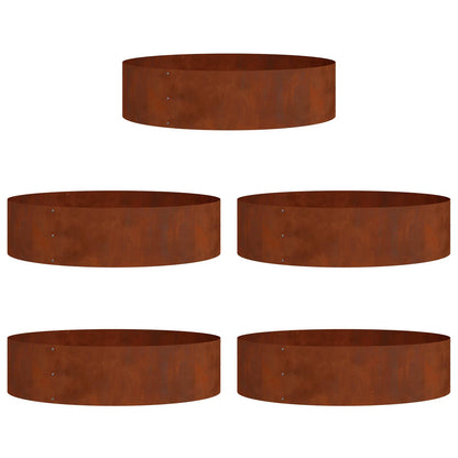 Planter Ring 5 pcs Rusty 80 x 80 x 20 cm Weathering Steel