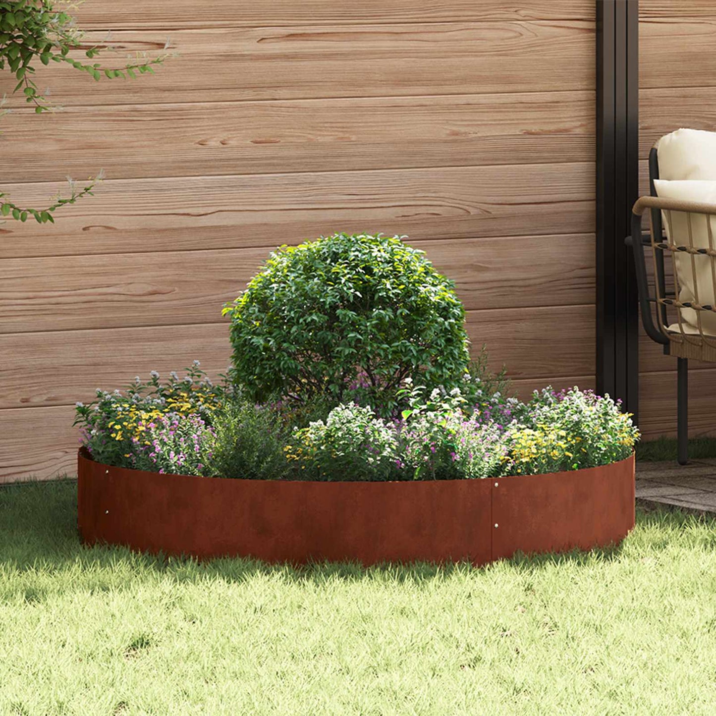 Planter Ring Rusty 120 x 120 x 20 cm Weathering Steel