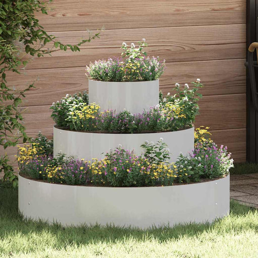 Garden Planter Silver 90 x 90 x 20 cm Stainless Steel