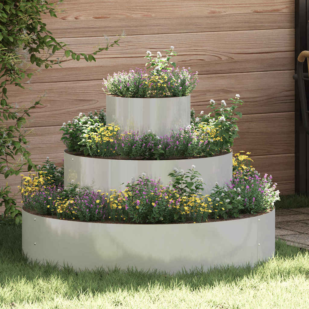 Garden Planter Silver 90 x 90 x 20 cm Galvanised Steel