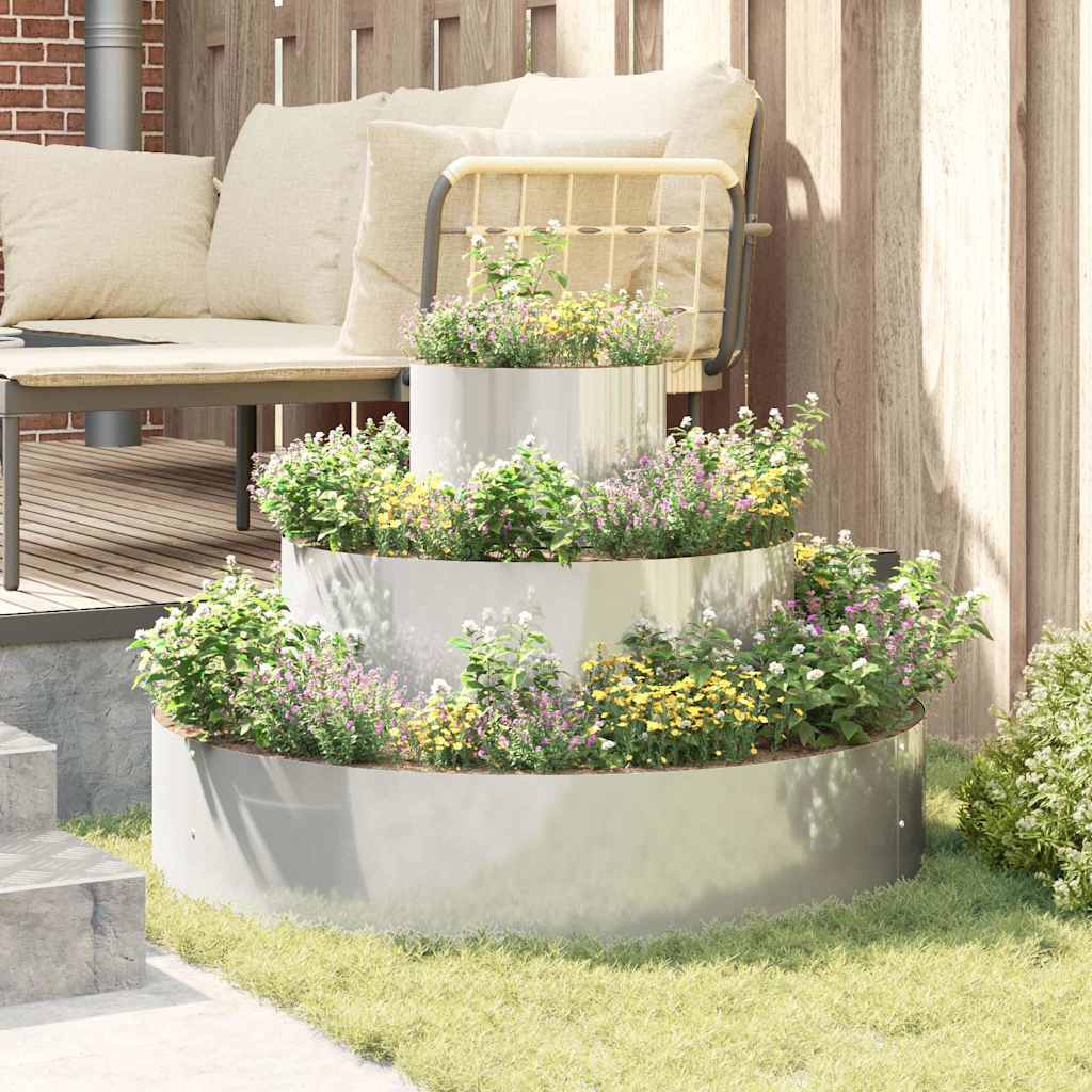 Garden Planter Silver 90 x 90 x 20 cm Galvanised Steel