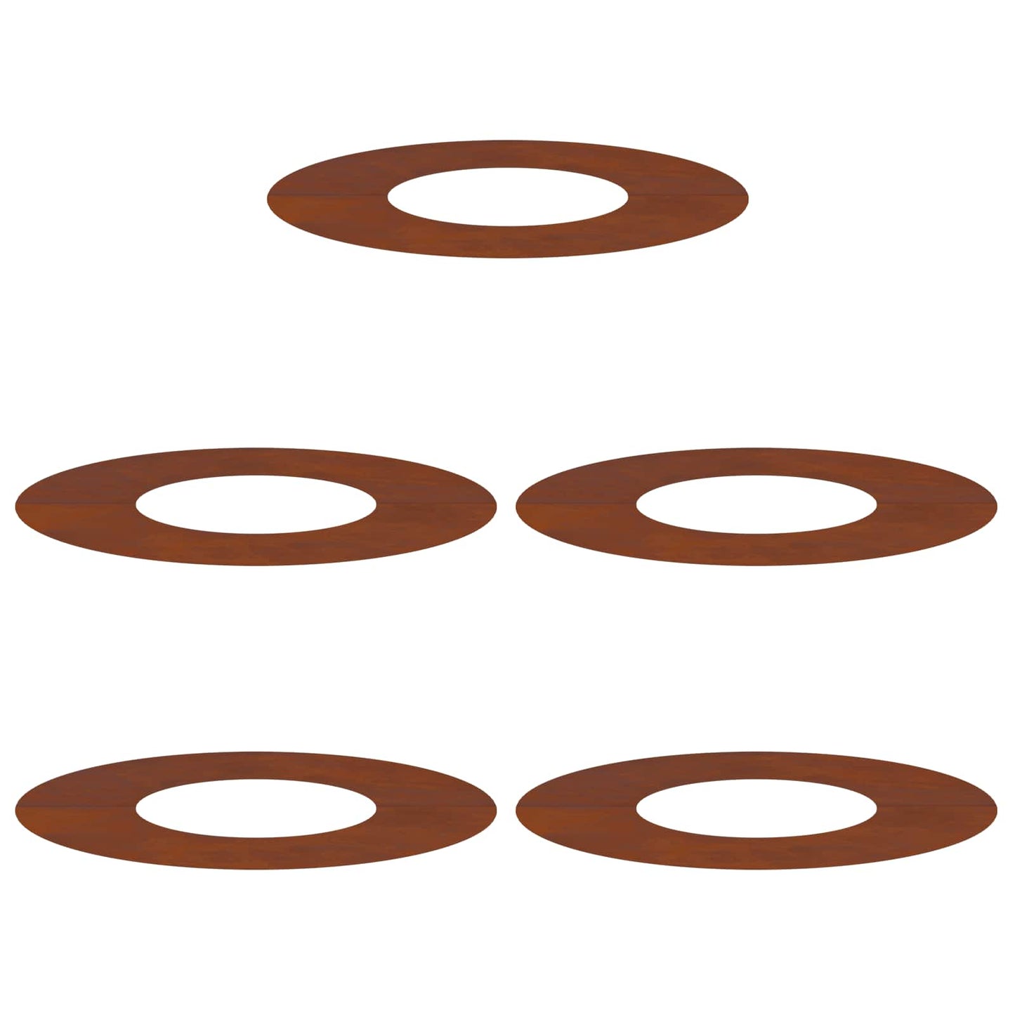 suitable for Flat Tree Rings 5 pcs Rusty Ø30/60 cm