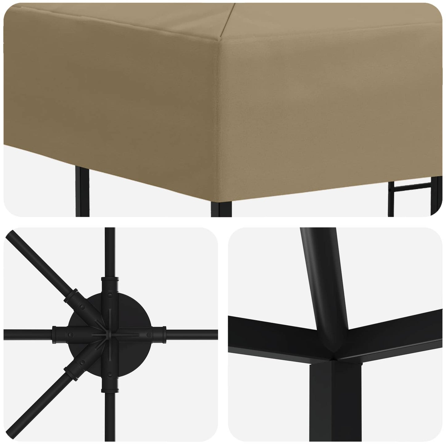 Garden Gazebo 6 x 3 m Beige Polyester and Steel 190 gsm