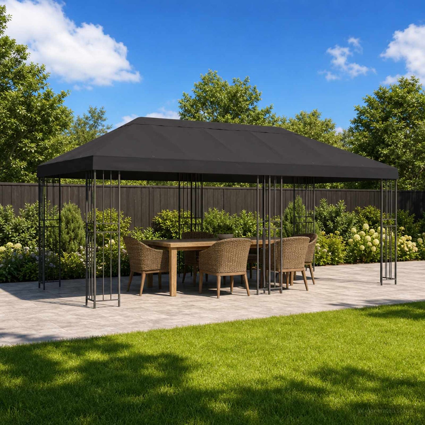 6 x 3 m Anthracite Polyester and Steel 190